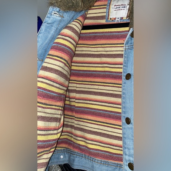 Anthropologie I Love H81 BOHO Lined Denim Blue Jean Jacket - Picture 2 of 8